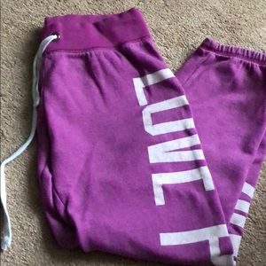 Purple Victoria’s Secret Pink Capri sweats